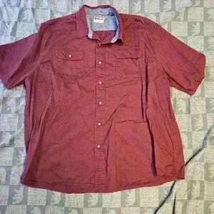 Wrangler mens 3XL tall red short sleeve cotton shirt.